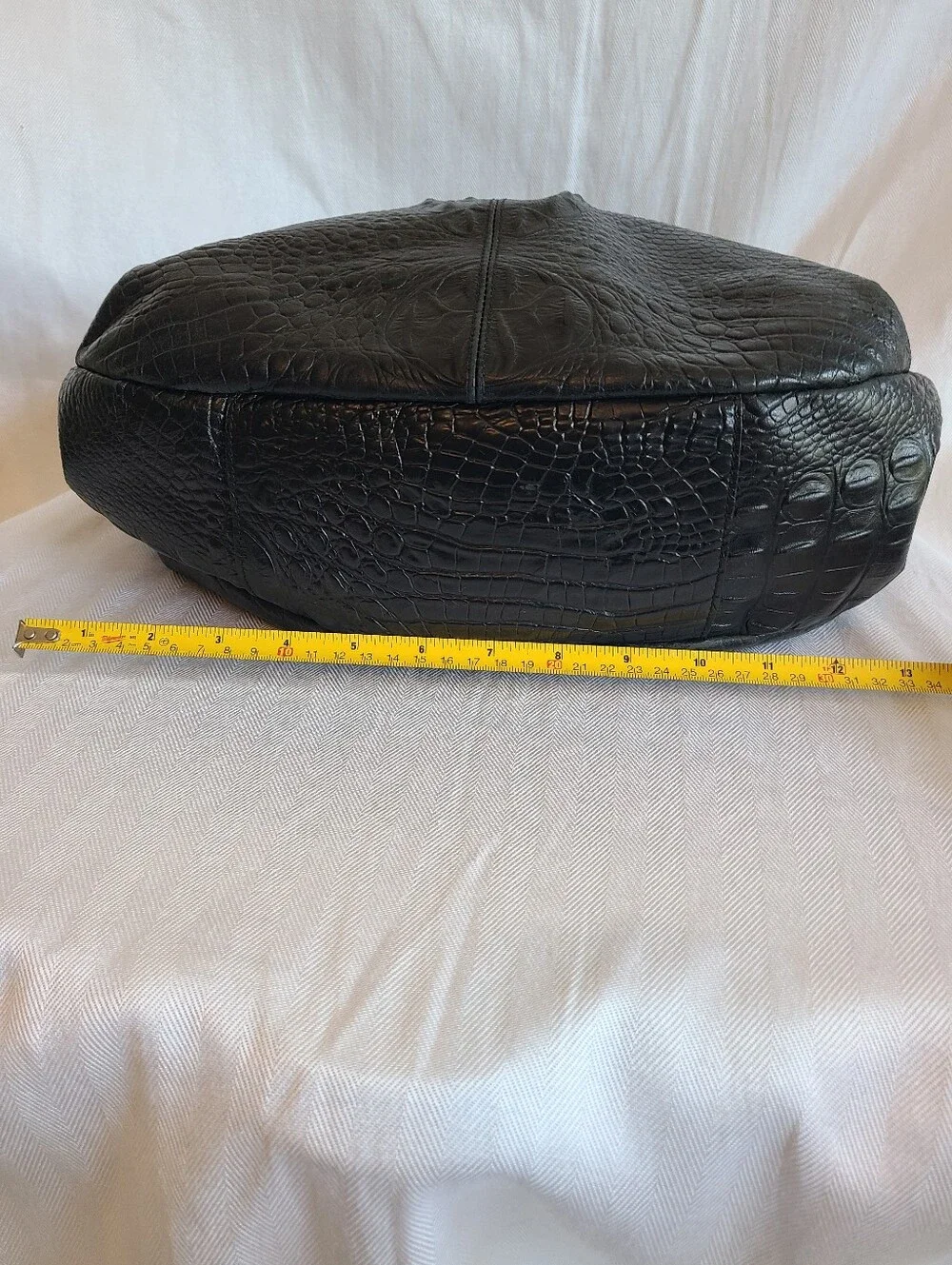 Brahmin Jacqueline hobo shoulder bag black Melbourne croc-embossed leather